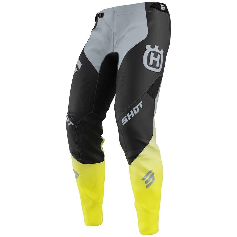 Pantalon Moto Shot AEROLITE HVA Cross Enduro Noir Gris