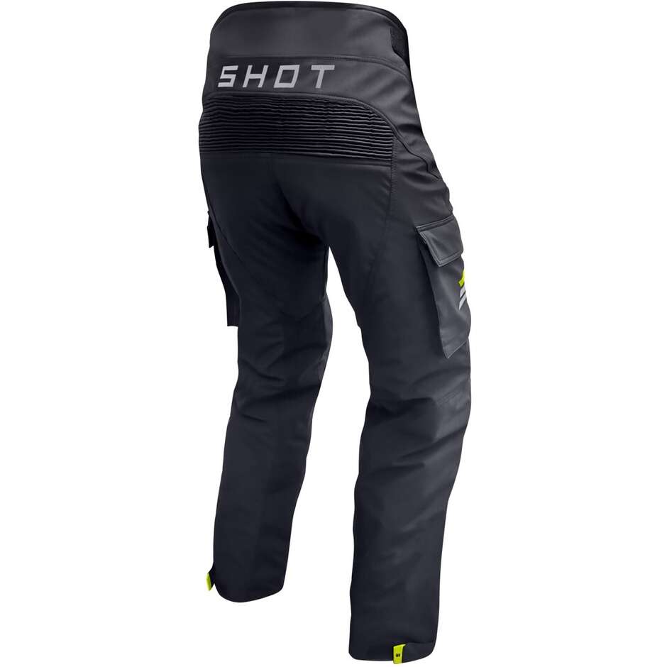 Pantalon Moto Shot CLIMATIC Cross Enduro Noir Jaune Fluo