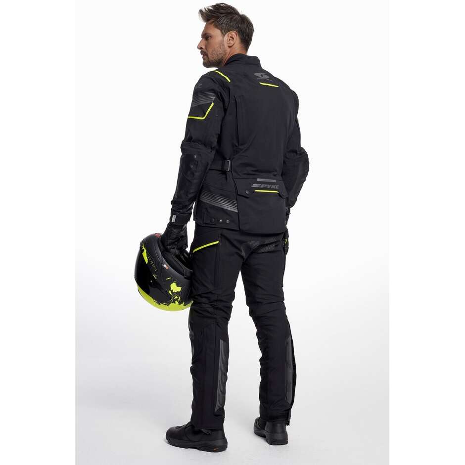 Pantalon moto technique laminé Spyke Artica Dry Tecno noir jaune