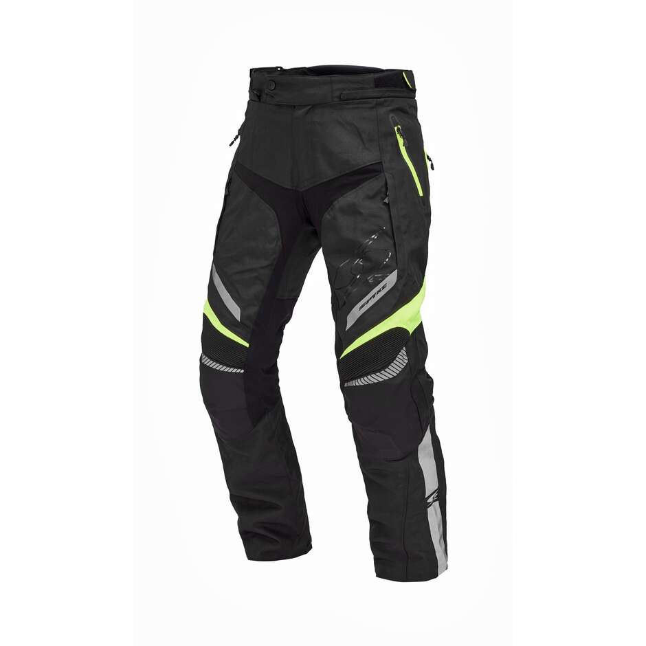 Pantalon moto technique Spyke Compass Dry Tecno Noir Jaune Fluo
