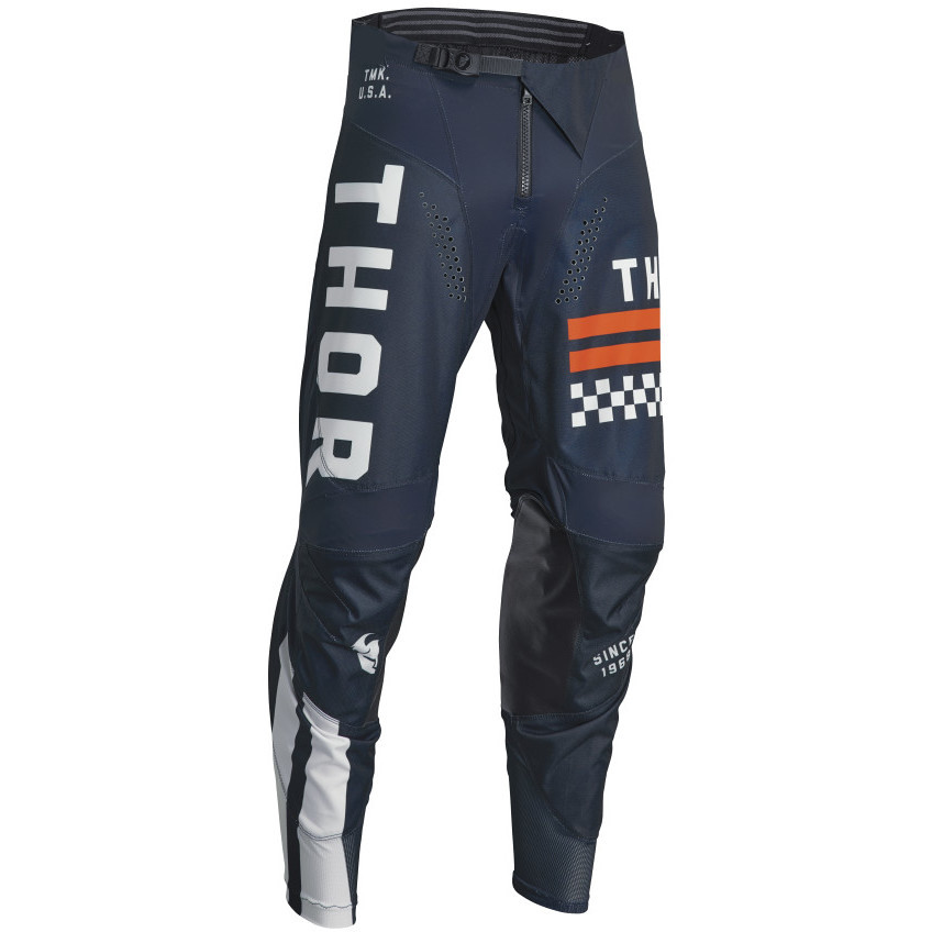 Pantalon Moto Thor Cross Enduro PANT PULSE Enfant Combat Bleu Foncé Blanc