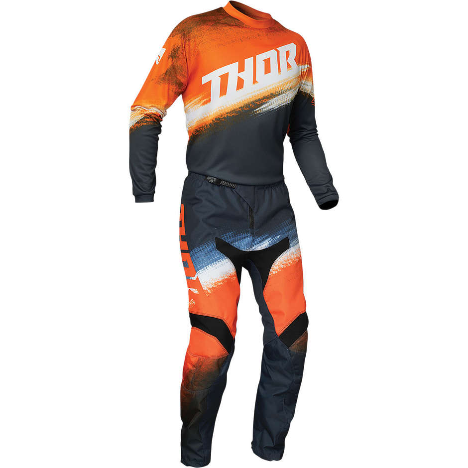 Pantalon moto Thor Cross Enduro SECTOR Vapor Midnight Orange