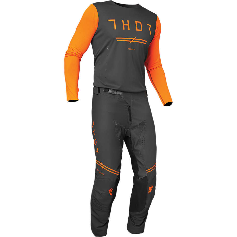 Pantalon moto Thor PRIME PRO Cross Enduro Inégalé Orange Carbon