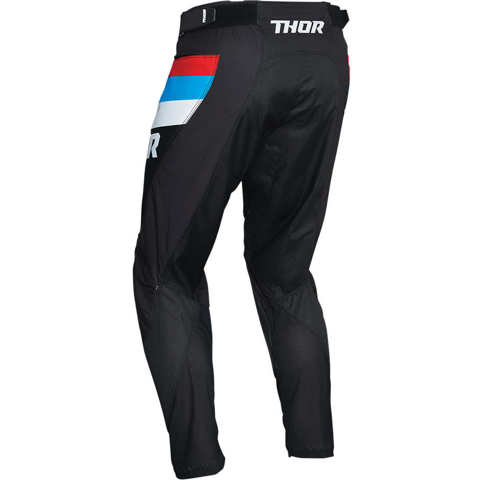Pantalon moto Thor PULSE Racer Cross Enduro noir rouge bleu