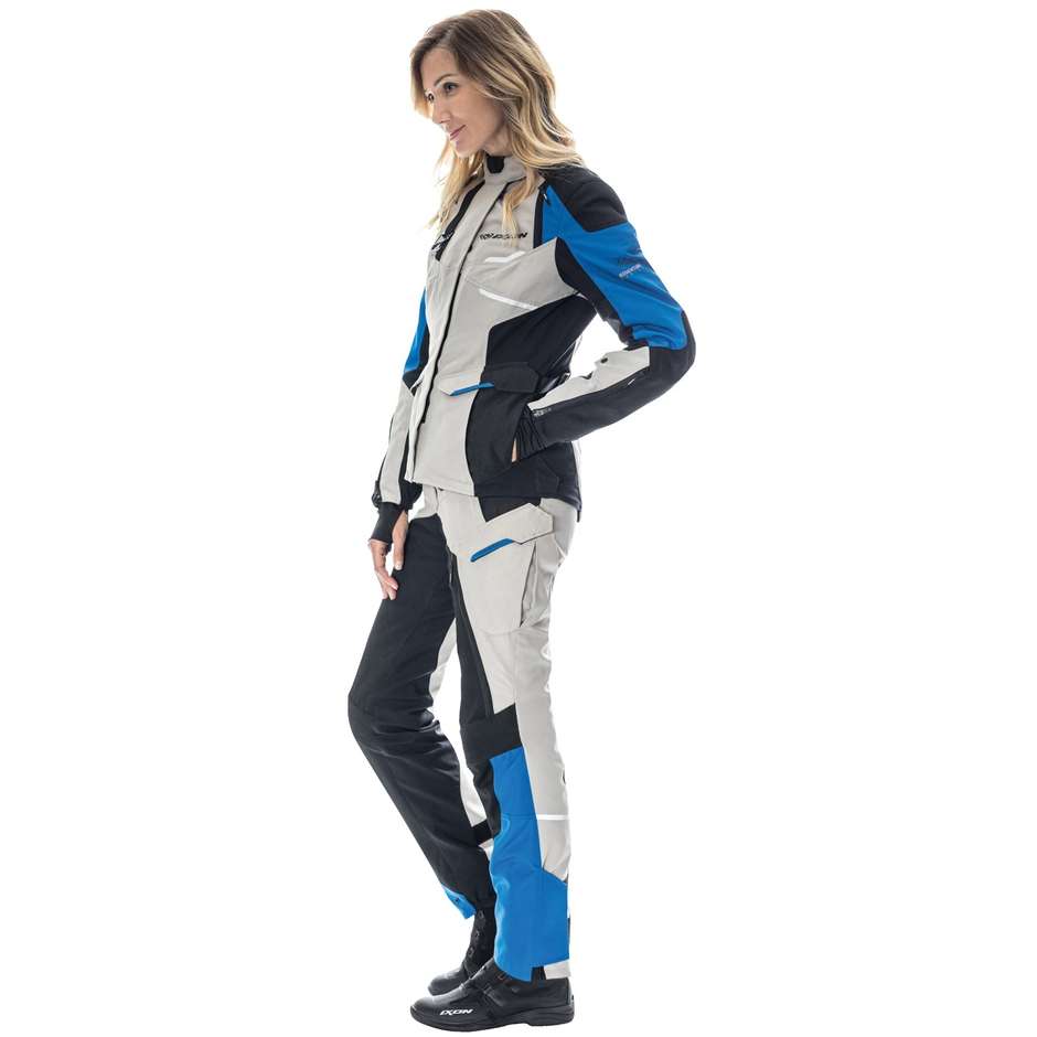 Pantalon Moto Touring Aventure Femme Ixon EDDAS LADY PT Gris Bleu Noir
