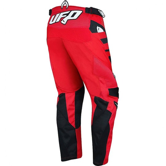Pantalon Moto Ufo MIZAR Cross Enduro Noir Rouge
