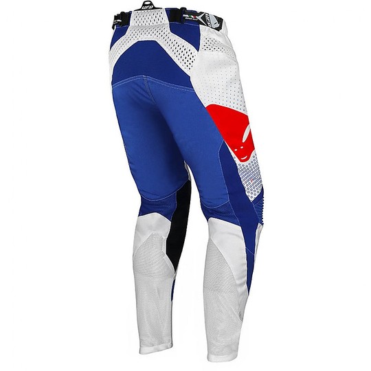 Pantalon Moto Ufo PROTON Cross Enduro Blanc Bleu