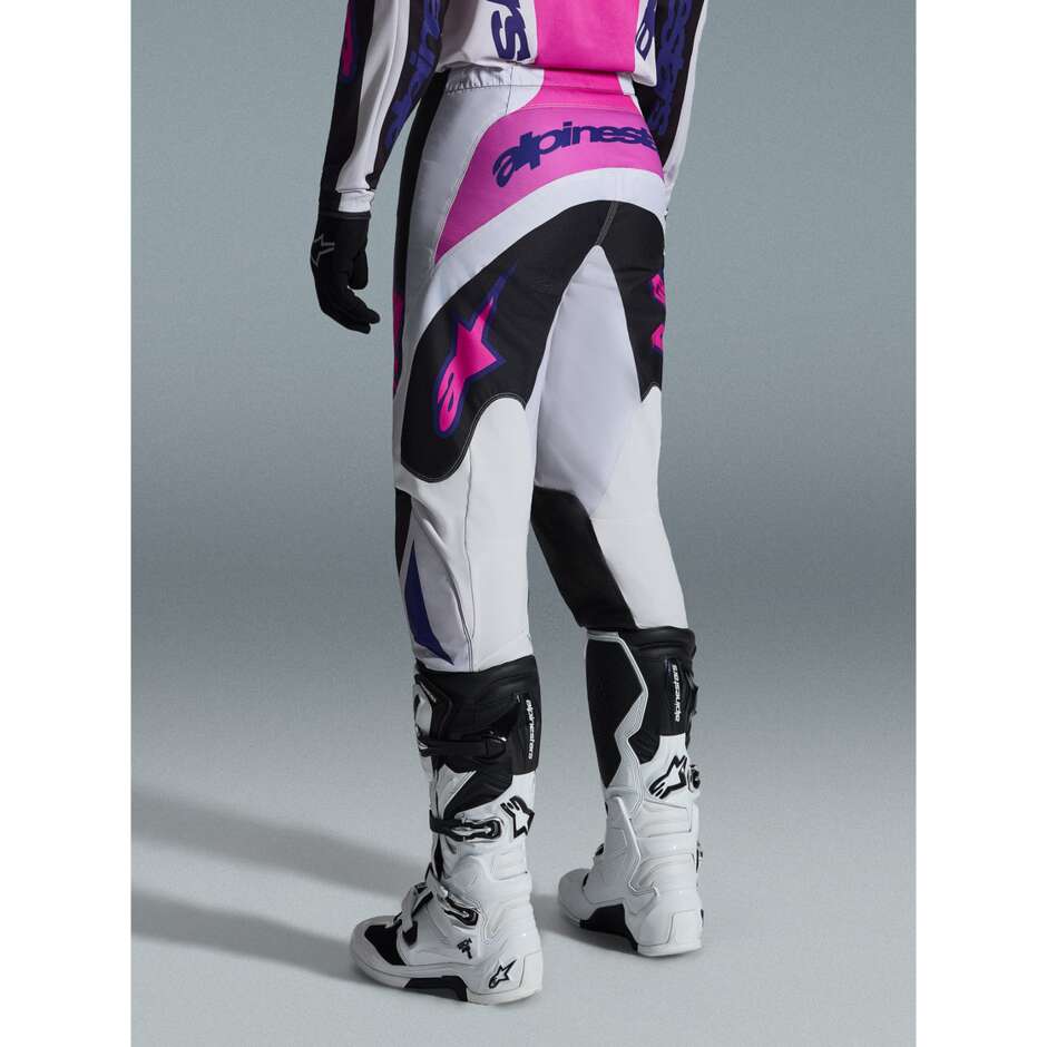 Pantalon motocross enduro Alpinestars FLUID GRID noir gris clair violet