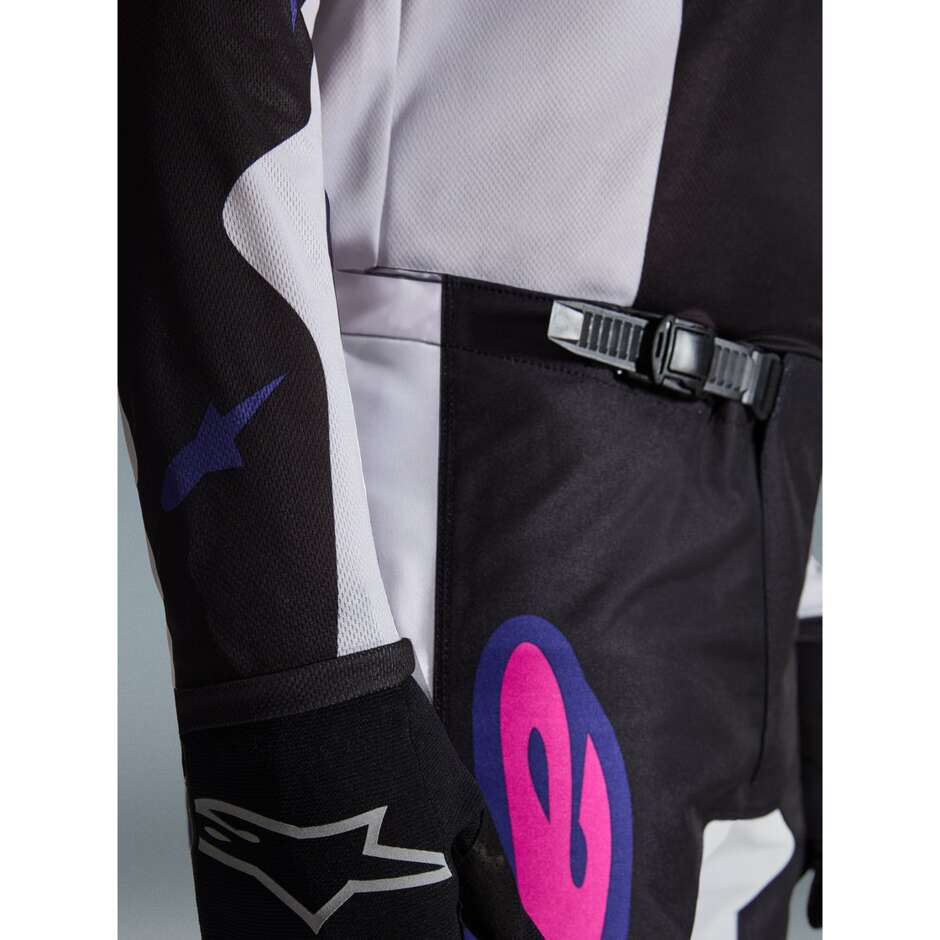 Pantalon motocross enduro Alpinestars FLUID GRID noir gris clair violet