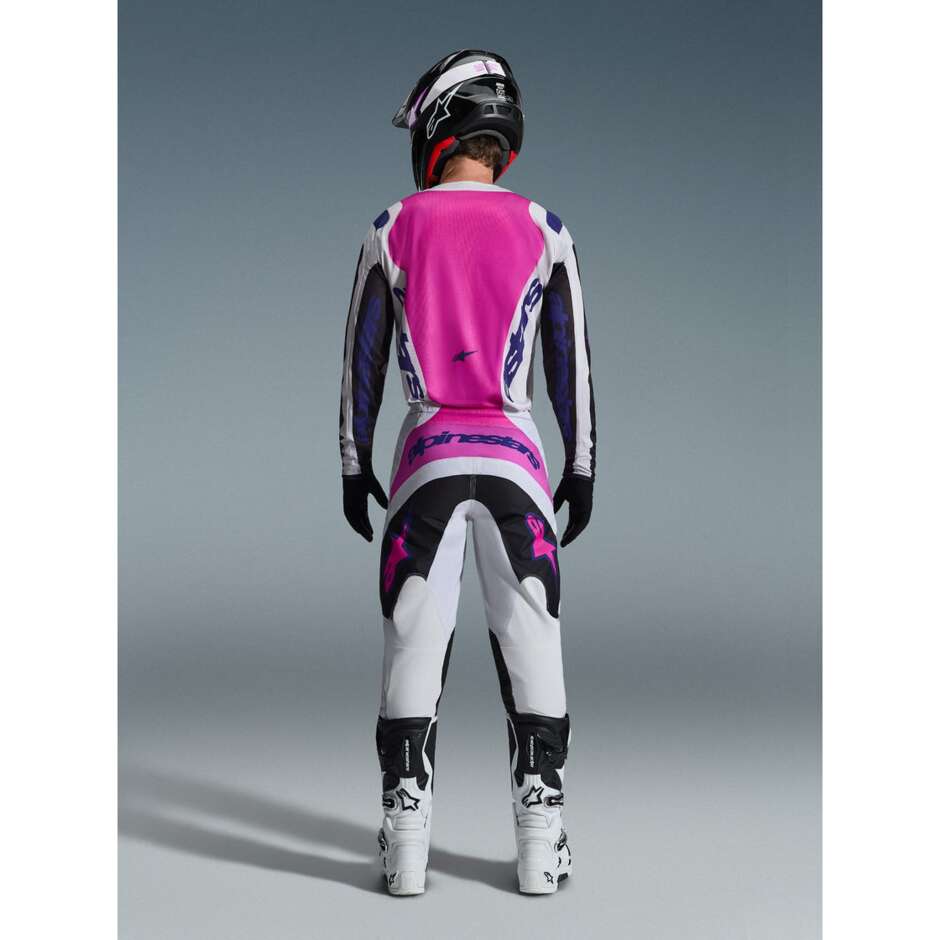 Pantalon motocross enduro Alpinestars FLUID GRID noir gris clair violet