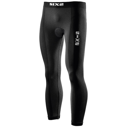 Pantalon technique de sous-vêtements thermiques Sixs PN2W avec coussin en carbone noir