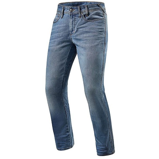 Pantalone Jeans Moto in Denim Rev'it BRENTWOOD SF Classic Blu Accorciato