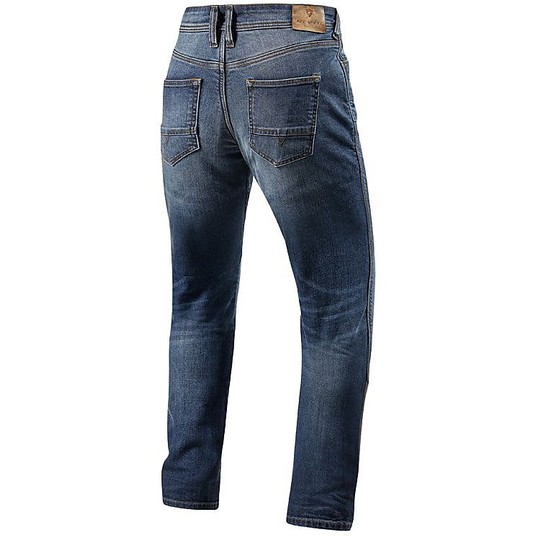 Pantalone Jeans Moto in Denim Rev'it BRENTWOOD SF Light Used Blu  Allungato