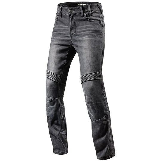Pantalone Jeans Moto in Denim Rev'it MOTO Nero Accorciato