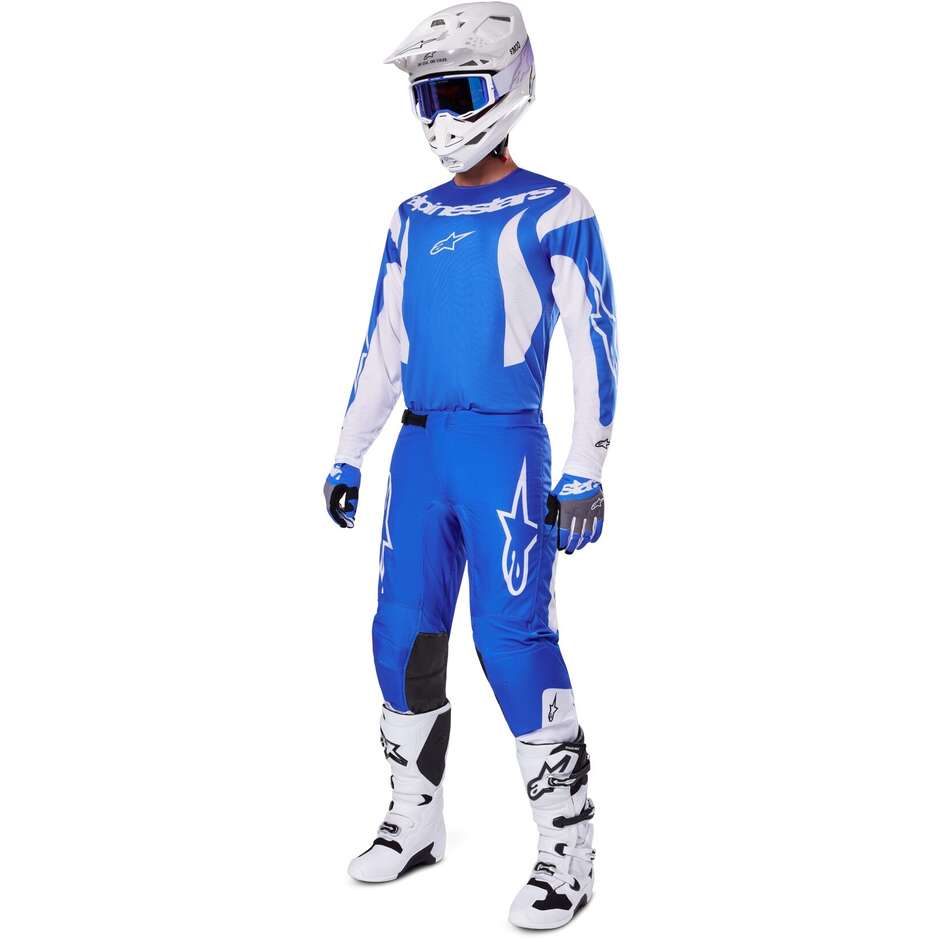 Pantalone Moto Cross Enduro Alpinestars FLUID HAUL Blu Bianco