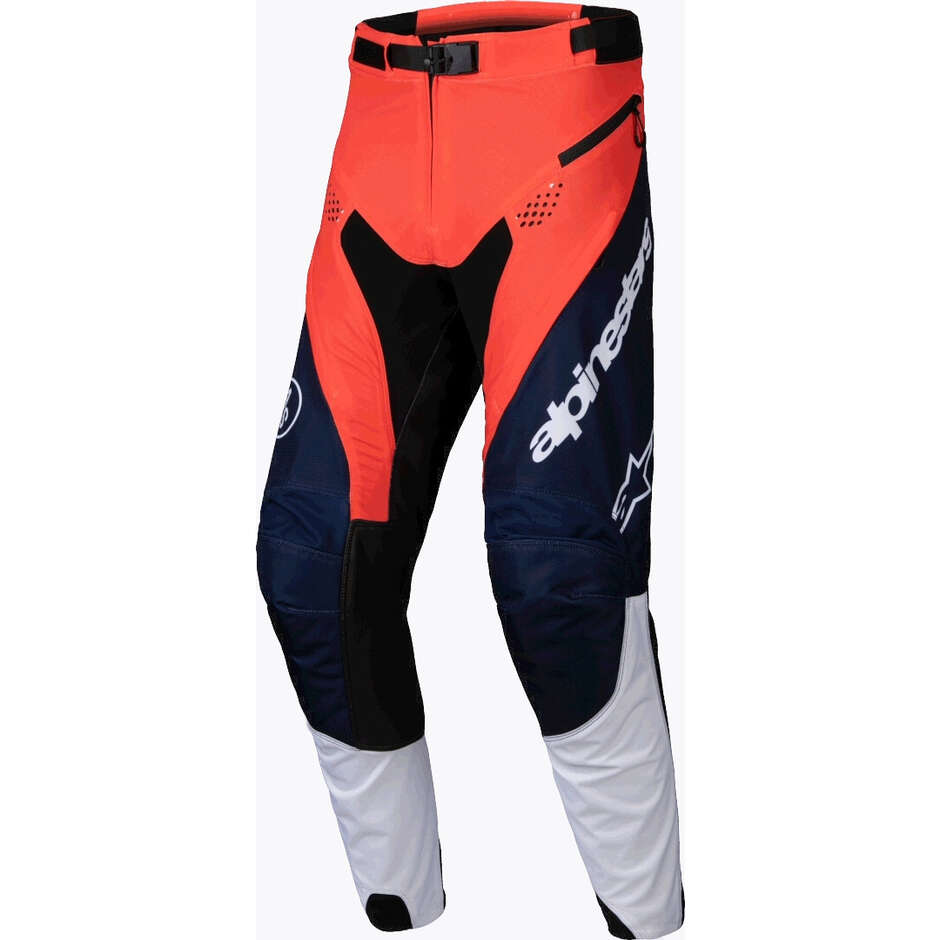 Pantalone Moto Cross Enduro Alpinestars PRO-DURA Navy Hot Arancio Bianco