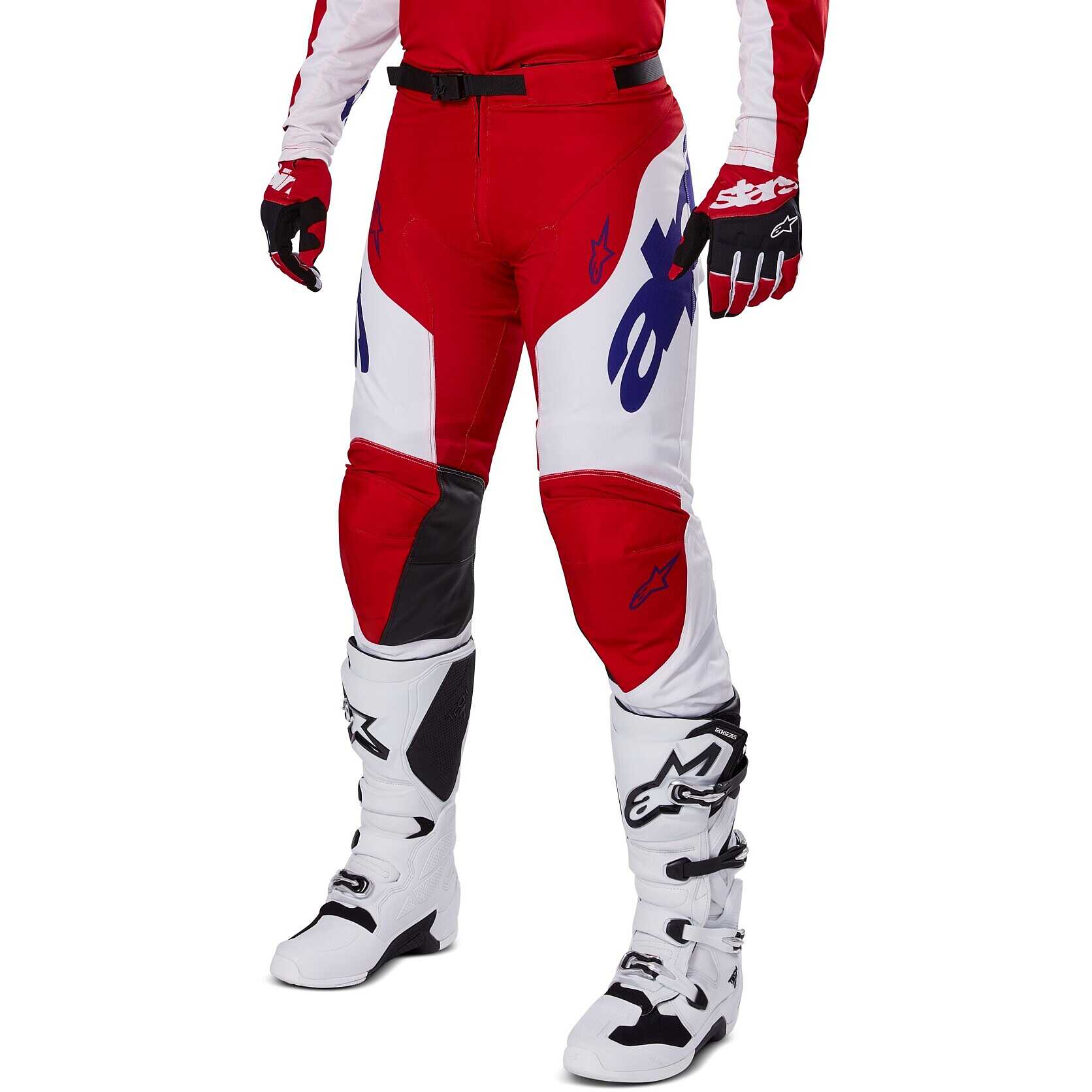 Alpinestars Racer Lurv Pantaloni Motocross Giovani - Rosso/Bianco, Taglia 26, Leggeri E Pre-curvati, In Politessuto 600D Con Rinforzi - 2
