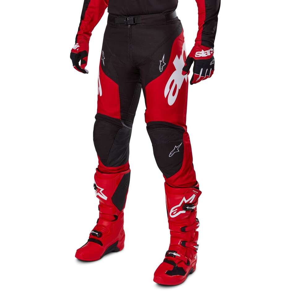 Pantalone Moto Cross Enduro Alpinestars RACER VEIL Nero Bright Rosso