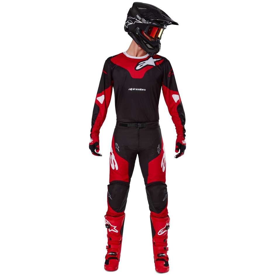 Pantalone Moto Cross Enduro Alpinestars RACER VEIL Nero Bright Rosso