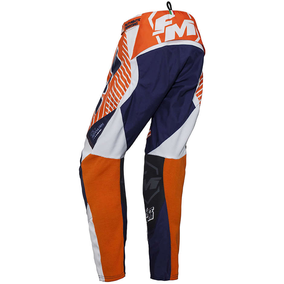 Pantalone Moto Cross Enduro Fm Racing X28 FORCE Arancio Blu