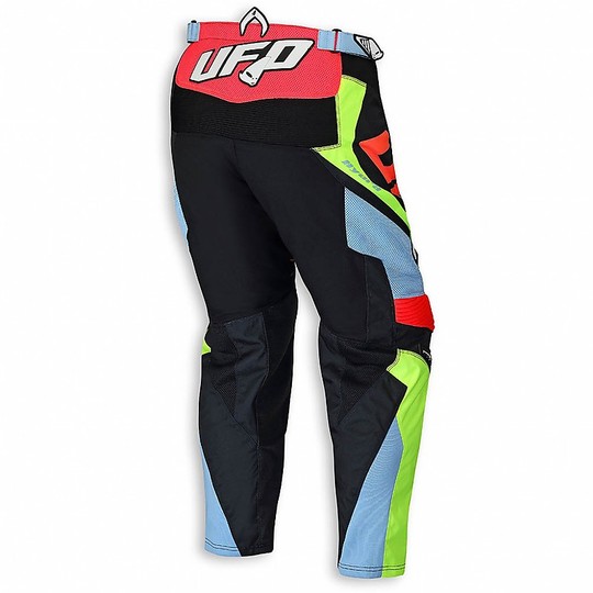 Pantalone Moto Cross Enduro Ufo Modello Hydra Nero Giallo Neon