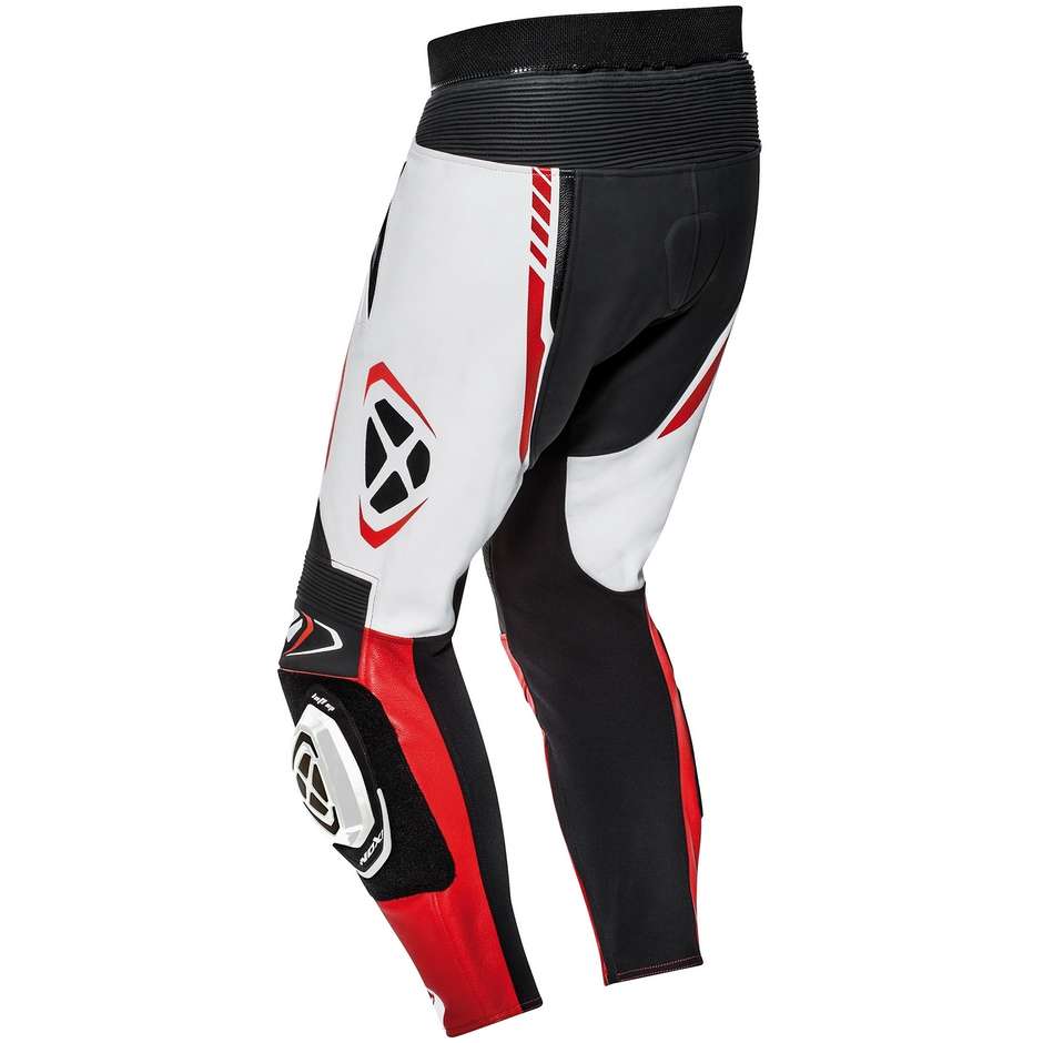 Pantalone Moto In Pelle Ixon Vortex 2 Nero Bianco Rosso