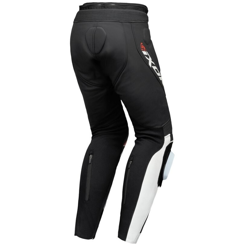 Pantalone Moto in Pelle Ixon VORTEX 3 PT Nero Bianco