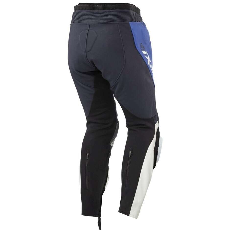 Pantalone Moto Pelle Ixon VORTEX 3 PT Blu Bianco
