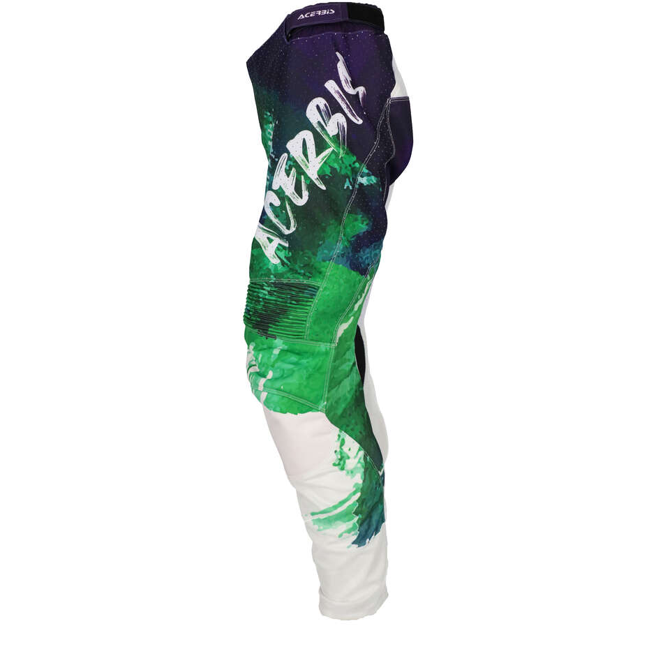 Pantalone Motocross Enduro ACERBIS K-WINDY VENTED BRUSH Bianco Verde