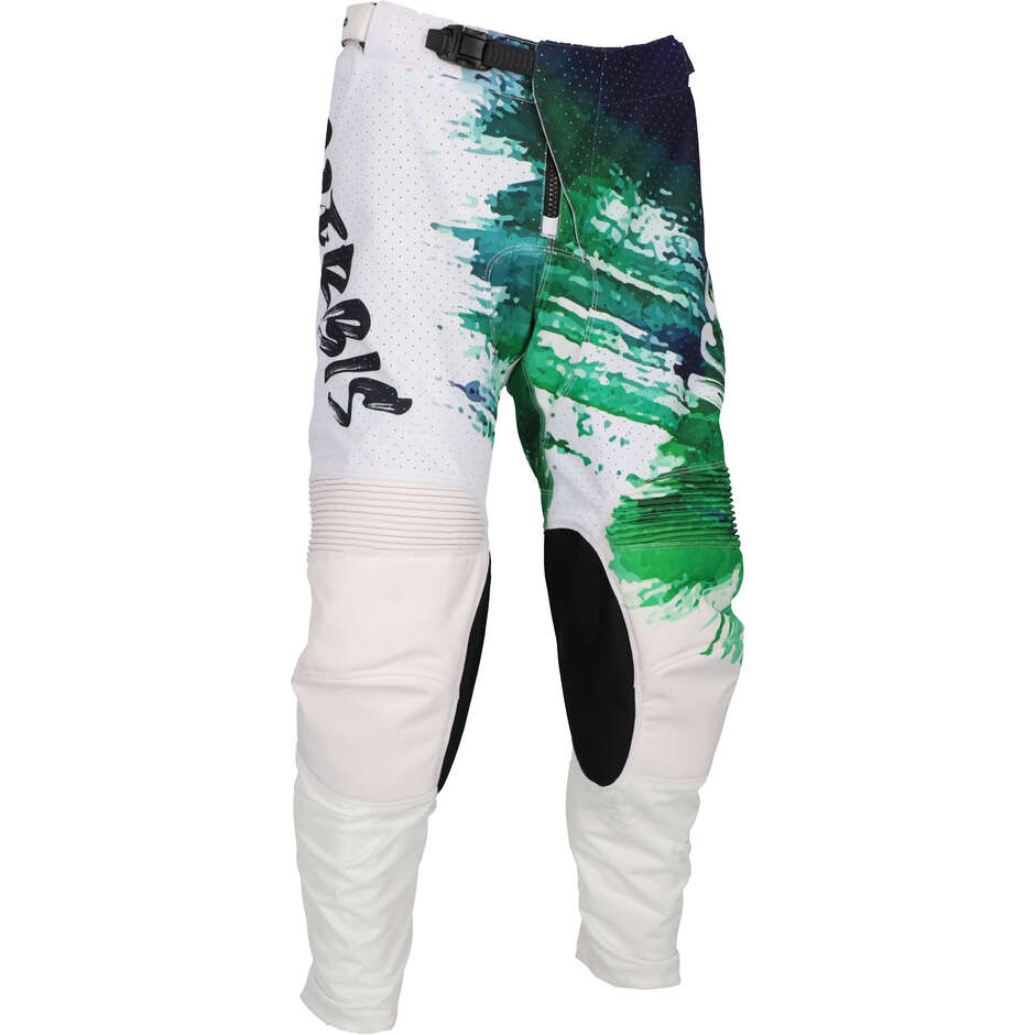 Pantalone Motocross Enduro ACERBIS K-WINDY VENTED BRUSH Bianco Verde