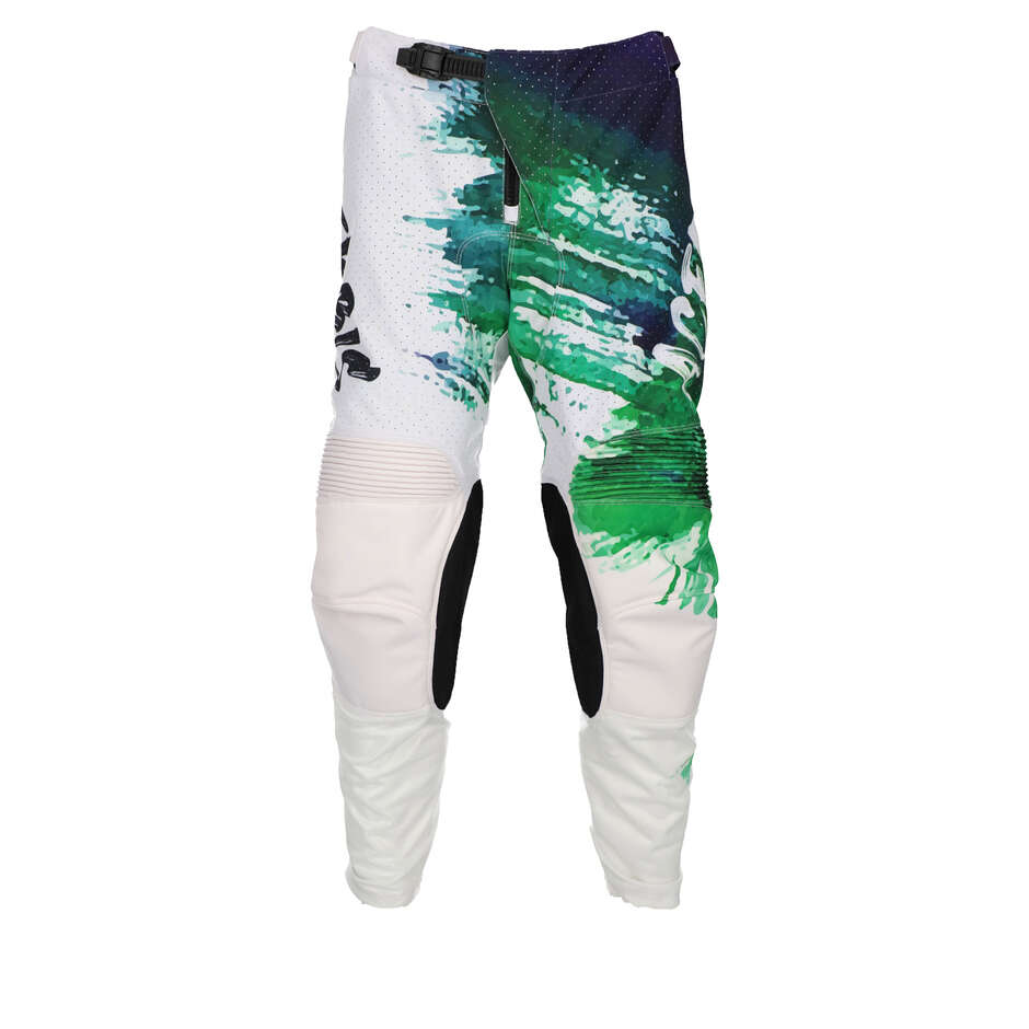 Pantalone Motocross Enduro ACERBIS K-WINDY VENTED BRUSH Bianco Verde