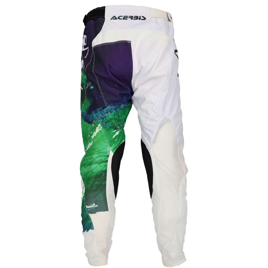 Pantalone Motocross Enduro ACERBIS K-WINDY VENTED BRUSH Bianco Verde