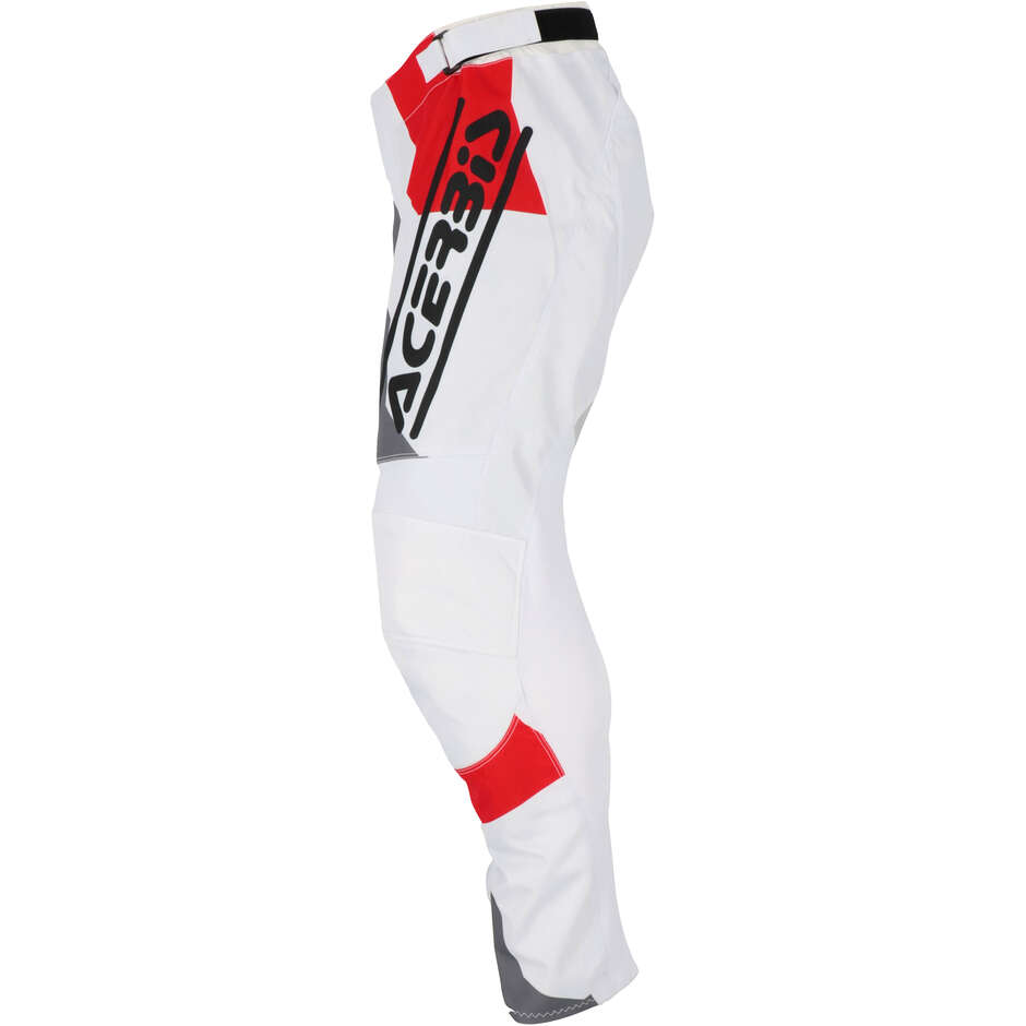Pantalone Motocross Enduro ACERBIS MX LINEAR SUMBAWA Bianco Grigio Rosso