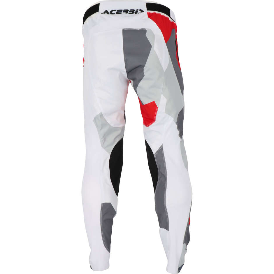 Pantalone Motocross Enduro ACERBIS MX LINEAR SUMBAWA Bianco Grigio Rosso