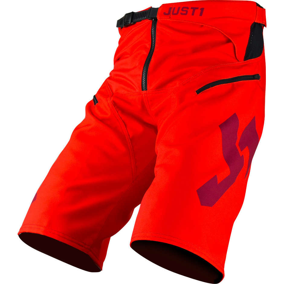 Pantaloni Bici Just1  J-FLEX MTB SHORTS Hype Rosso