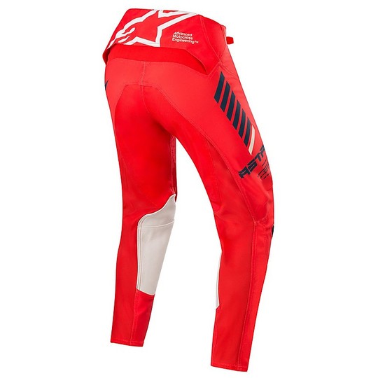 Pantaloni Cross Enduro Moto Alpinestars MX20 SuperTech Rosso Navy Off Bianco