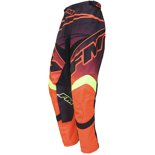 Pantaloni da Bambino Moto Cross Enduro FM Racing X24 HERO Nero Arancio