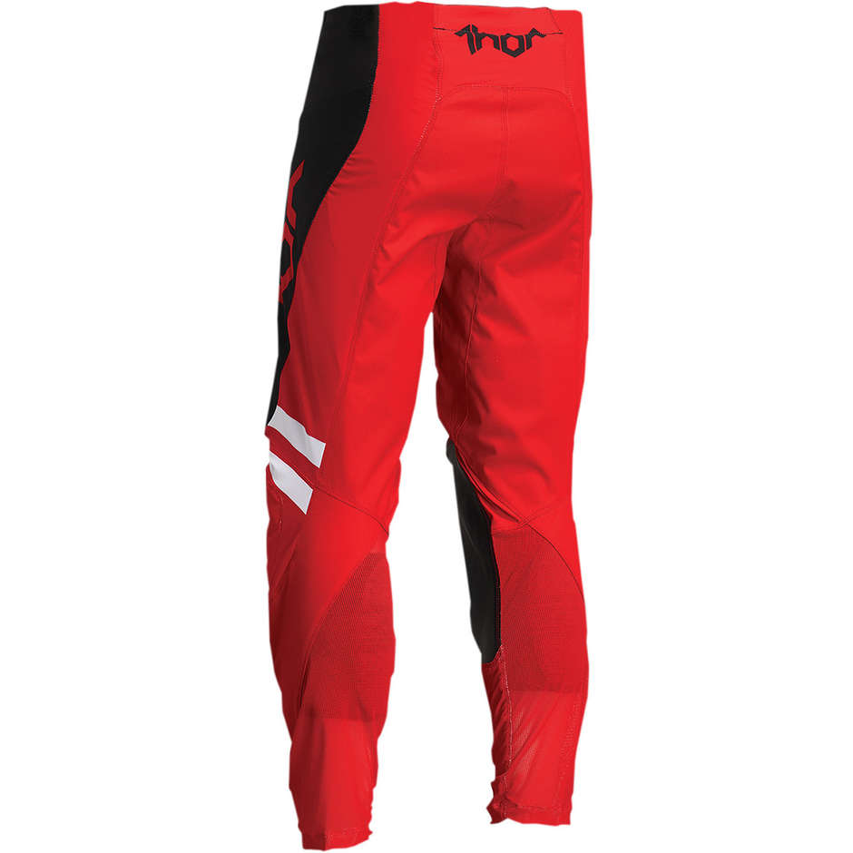 Pantaloni da Bambino Moto Cross Enduro Thor PULSE CUBE Rosso Bianco