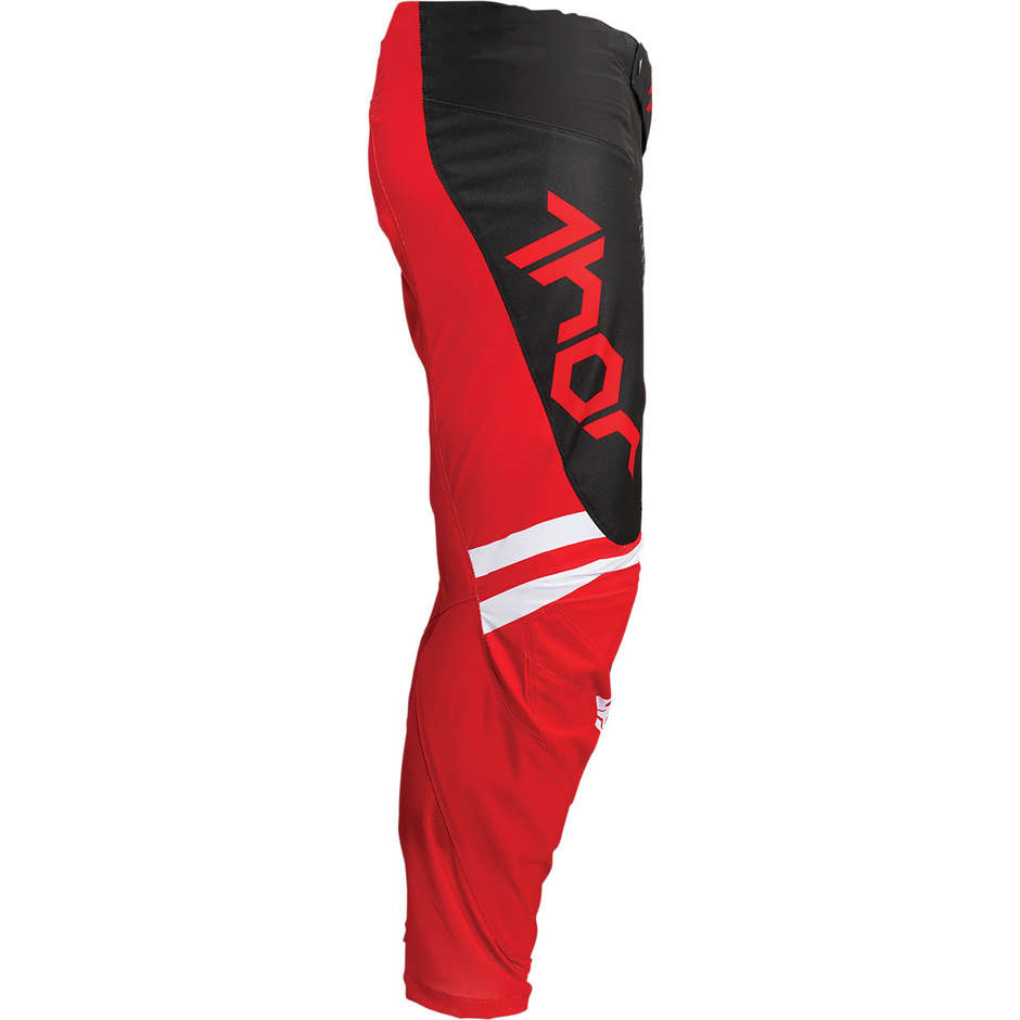 Pantaloni da Bambino Moto Cross Enduro Thor PULSE CUBE Rosso Bianco