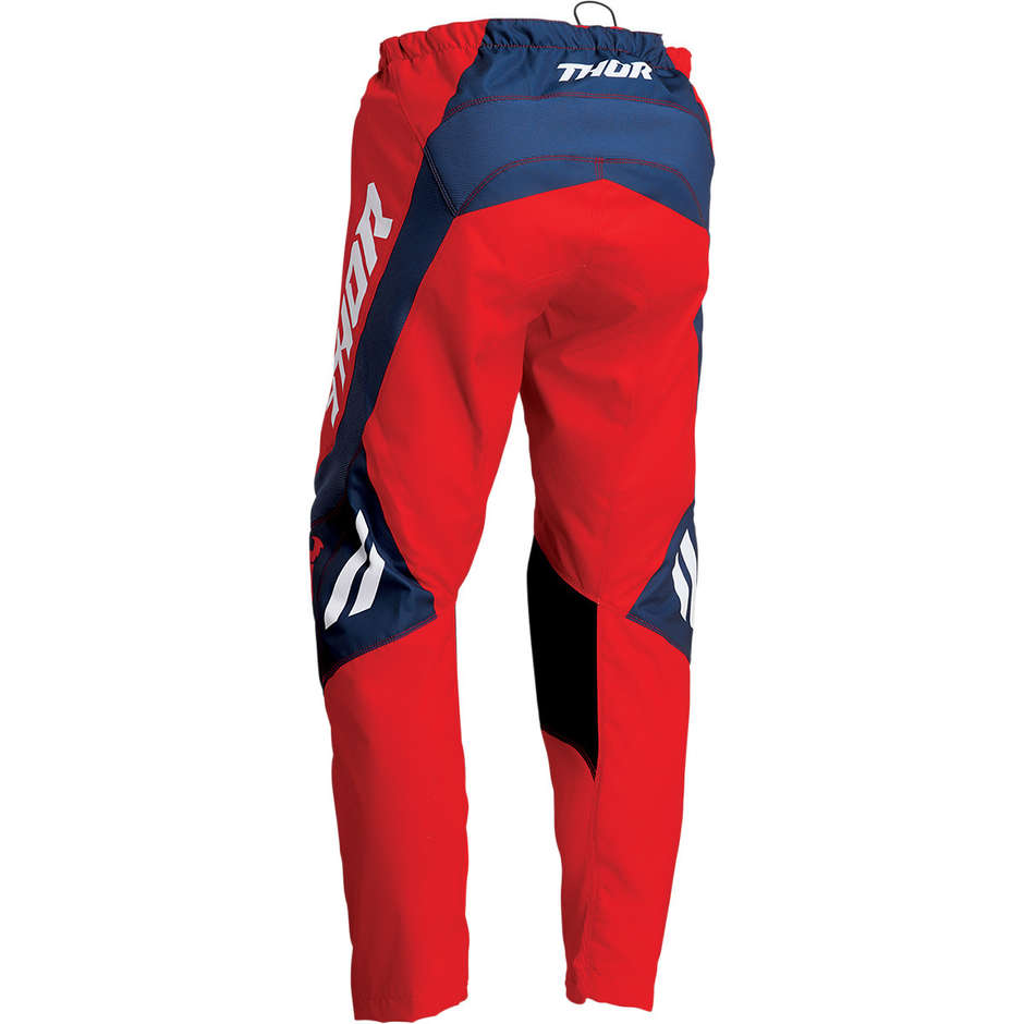 Pantaloni da Bambino Moto Cross Enduro Thor SECTOR CHEV Rosso Blu Navy