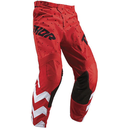 Pantaloni da Bambino  Moto Cross Enduro Thor Youth PULSE STUNNER Rosso Bianco