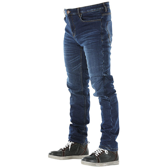 Pantaloni Jeans Moto CE Overlap MONZA Smalt