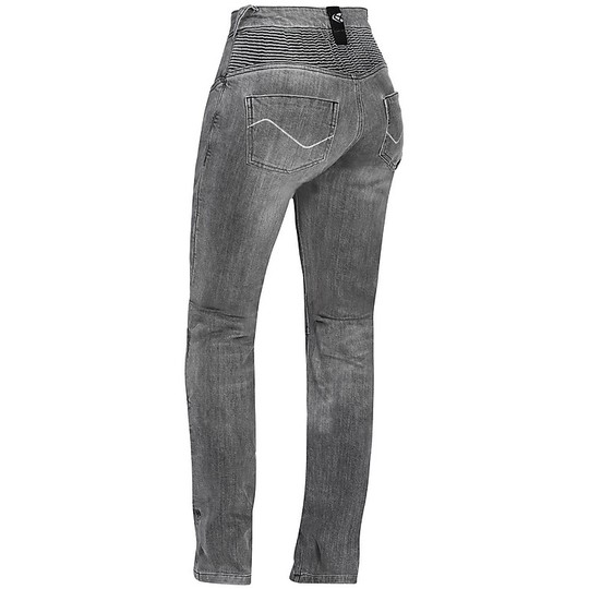 Pantaloni Jeans Moto da Donna Ixon CATHELYN Grigio Chiaro