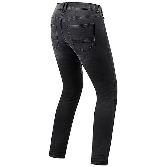 Pantaloni Jeans Moto da Donna Rev'it VICTORIA LADIES SF Medium Grey Used Accorciati