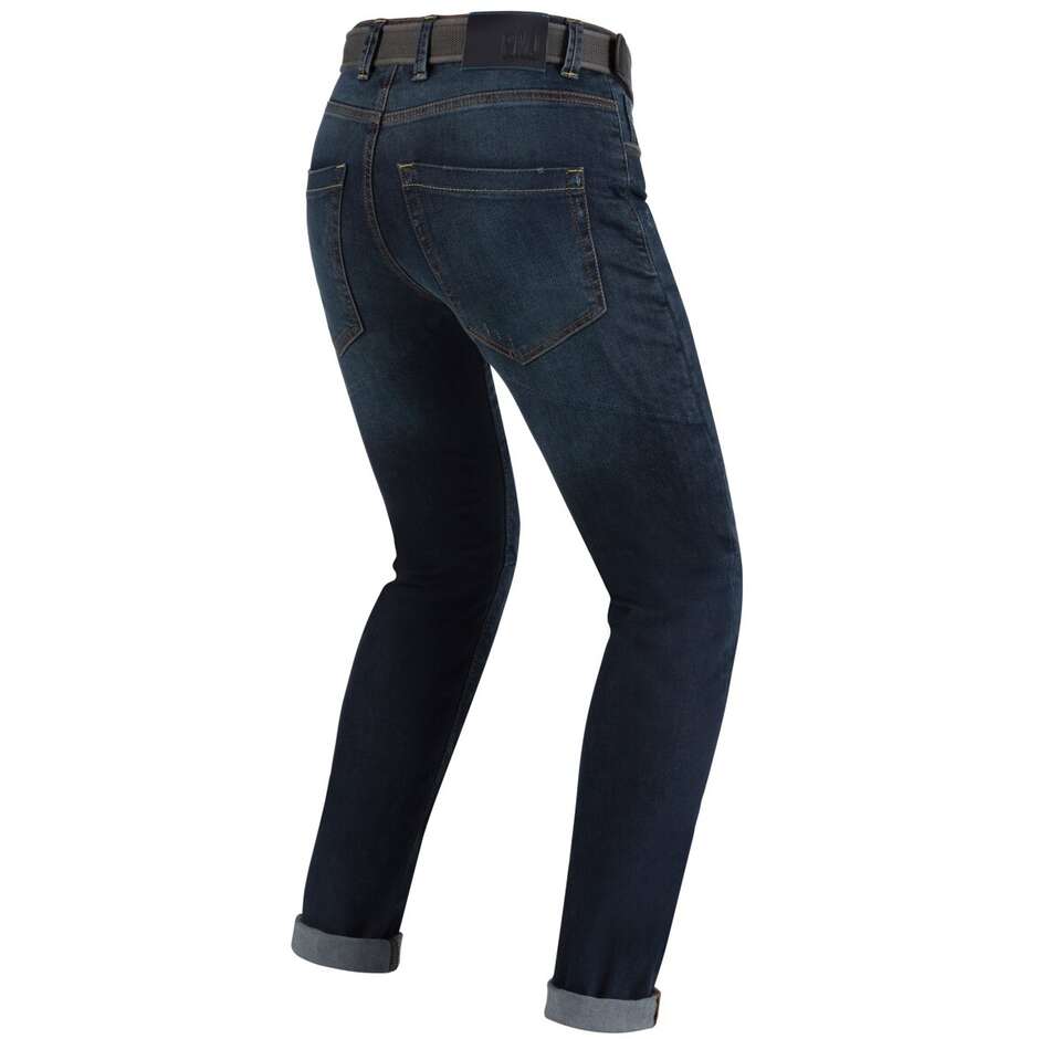 Pantaloni Jeans Moto Omologati Pmj CAFERACER Blu