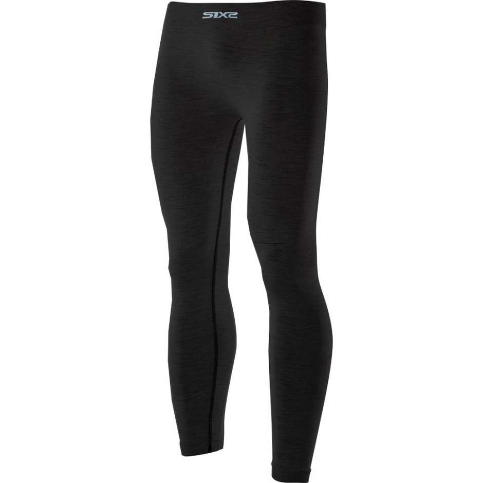 Pantaloni Leggings Lunghe Sixs PNX MERINOS Carbon Wool Nero