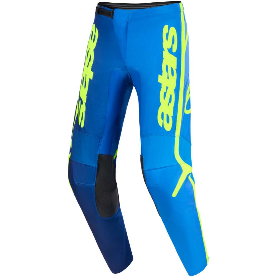 Pantaloni Moto Cross Enduro Alpinestars FLUID APEX Blu Giallo Fluo