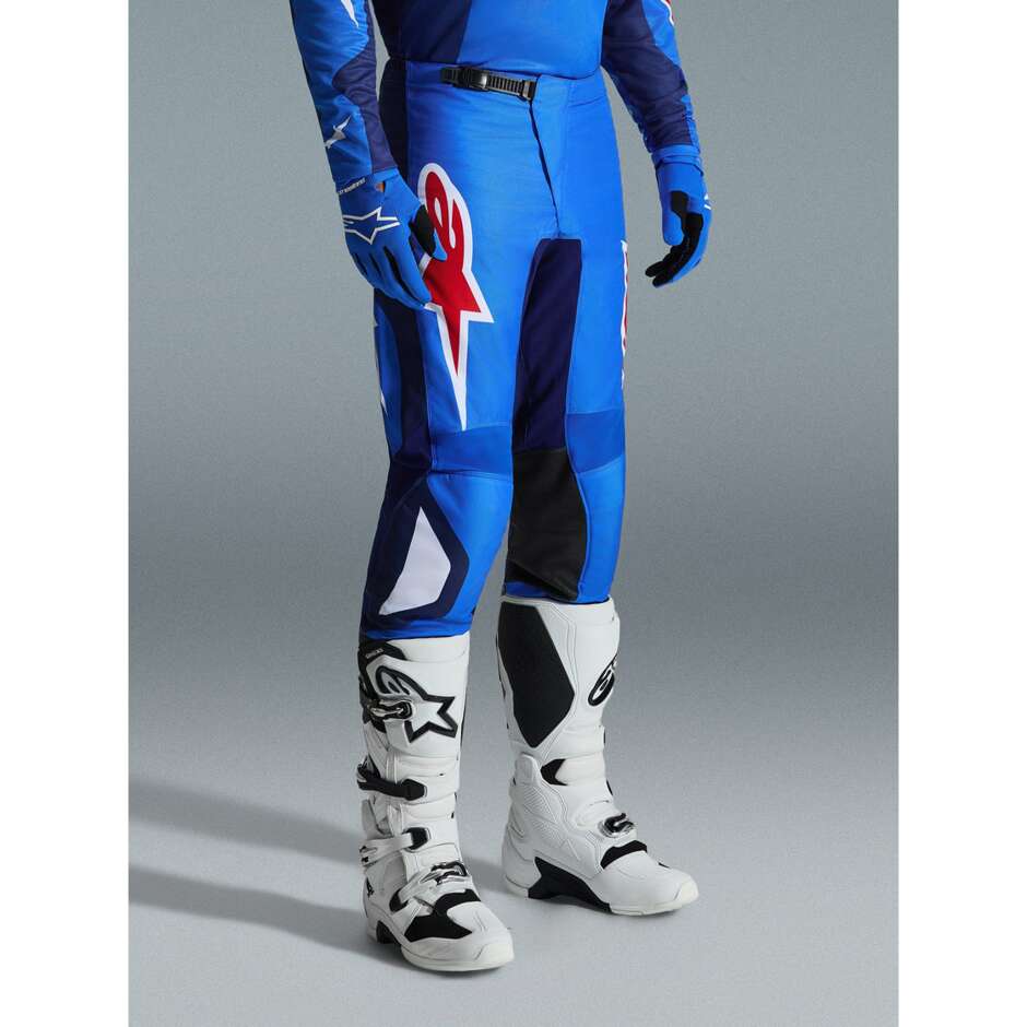 Pantaloni Moto Cross Enduro Alpinestars FLUID GRID Blu Rosso