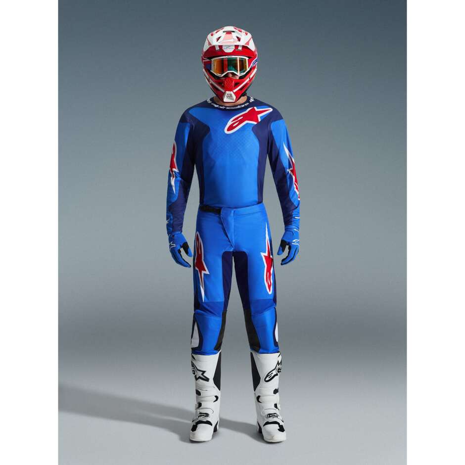 Pantaloni Moto Cross Enduro Alpinestars FLUID GRID Blu Rosso