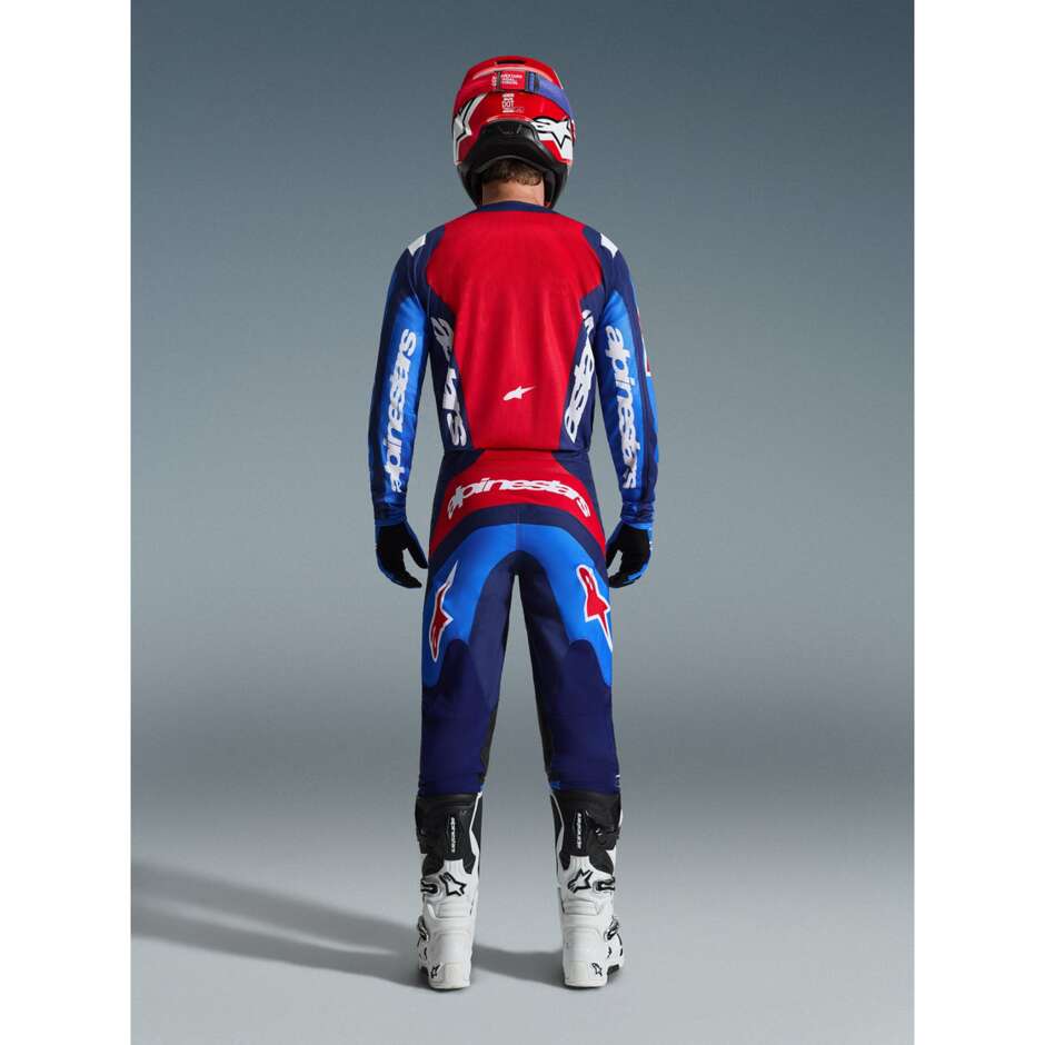 Pantaloni Moto Cross Enduro Alpinestars FLUID GRID Blu Rosso